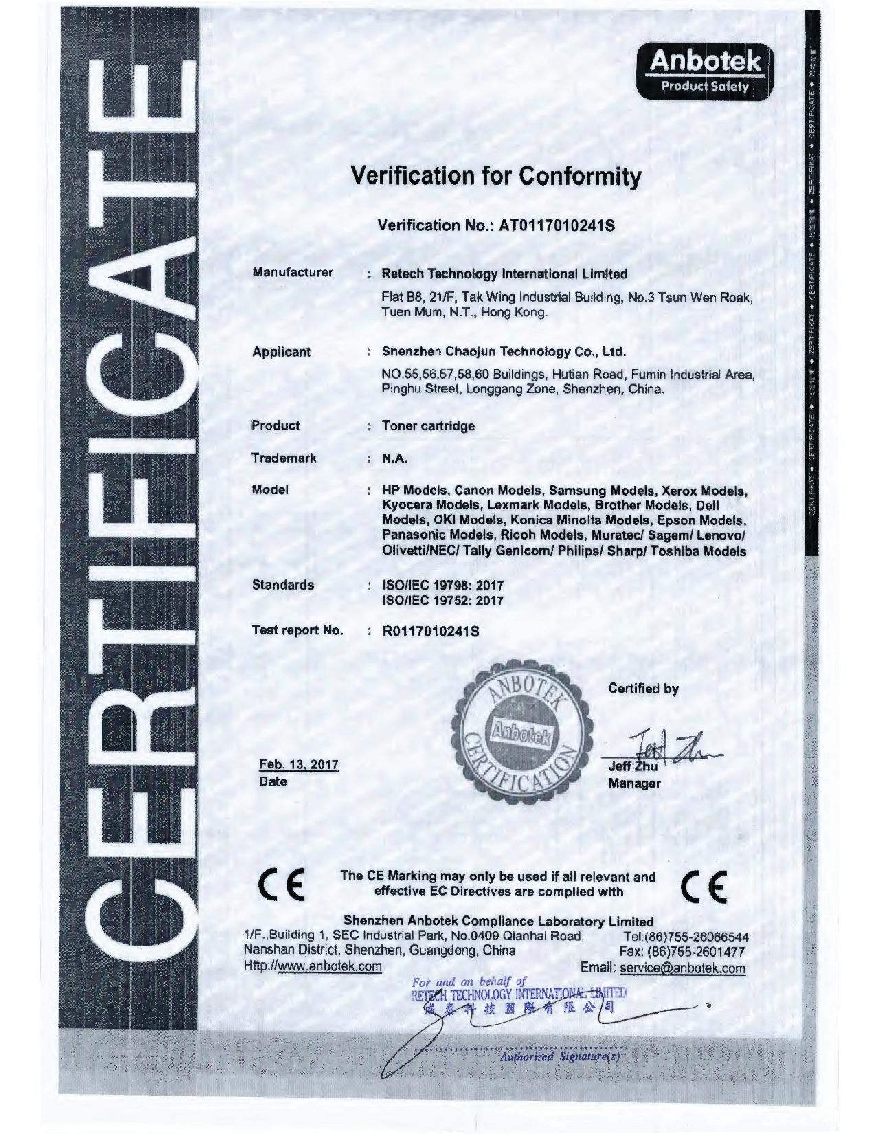 Certificados de qualidade